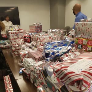 Picture of donated gifts for children