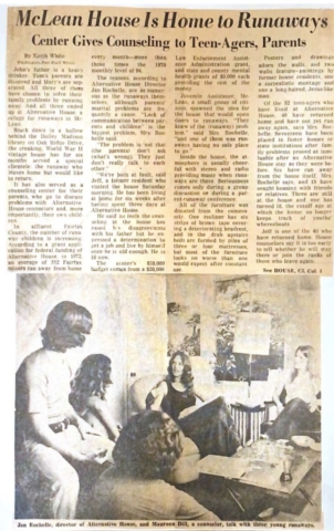 1973 McLean House Is Home to Runaways in Washington Post