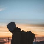 Homeless male with backpack