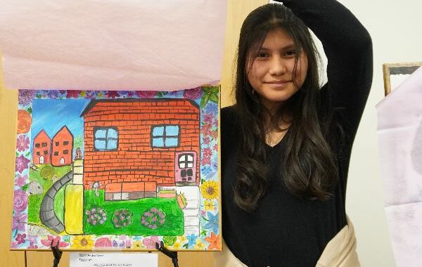 Jessica Showing Artwork