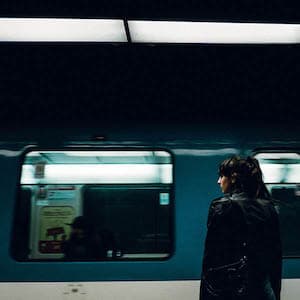 Teen waiting for subway